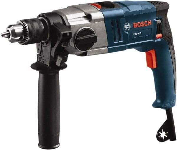 Bosch - 120 Volt 1/2" Keyed Chuck Electric Hammer Drill - 0 to 50,000 BPM, 0 to 1,200 RPM - Makers Industrial Supply