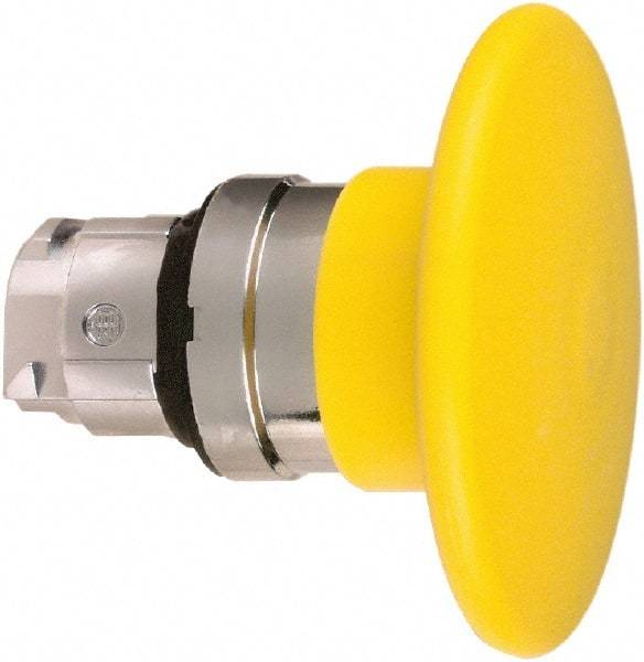 Schneider Electric - 22mm Mount Hole, Extended Mushroom Head, Pushbutton Switch Only - Round, Yellow Pushbutton, Nonilluminated, Momentary (MO) - Makers Industrial Supply