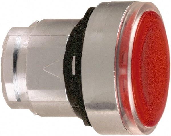 Schneider Electric - 22mm Mount Hole, Flush, Pushbutton Switch Only - Round, Red Pushbutton, Illuminated, Maintained (MA) - Makers Industrial Supply