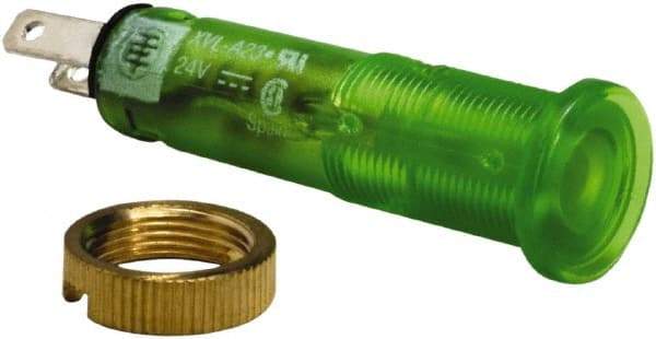 Schneider Electric - 24 V Green Lens LED Pilot Light - Quick Connect Tag Connector, 10mm Wide - Makers Industrial Supply