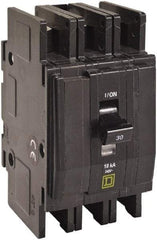 Square D - 10 Amp, 240 VAC, 3 Pole, DIN Rail Mounted, Flush Mount, Surface Mount Miniature Circuit Breaker - Thermal Magnetic Trip, 10 kA at 120/240 VAC Breaking Capacity, 14-2 (Aluminum), 14-2 (Copper) AWG, 74mm Deep x 103mm High x 19mm Wide - Makers Industrial Supply