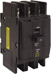 Square D - 15 Amp, 240 VAC, 3 Pole, DIN Rail Mounted, Flush Mount, Surface Mount Miniature Circuit Breaker - Thermal Magnetic Trip, 10 kA at 120/240 VAC Breaking Capacity, 14-2 (Aluminum), 14-2 (Copper) AWG, 74mm Deep x 103mm High x 19mm Wide - Makers Industrial Supply