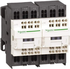 Schneider Electric - 3 Pole, 24 Coil VDC, 12 Amp at 440 VAC, Reversible IEC Contactor - 1 Phase hp: 1 at 115 VAC, 2 at 230/240 VAC, 3 Phase hp: 10 at 575/600 VAC, 3 at 200/208 VAC, 3 at 230/240 VAC, 7.5 at 460/480 VAC - Makers Industrial Supply