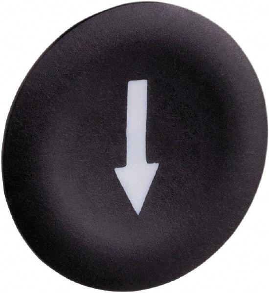 Schneider Electric - Flush Pushbutton Switch Cap - Black, Round Button, Nonilluminated - Makers Industrial Supply