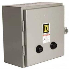 Square D - 110 Coil VAC at 50 Hz, 120 Coil VAC at 60 Hz, 18 Amp, Nonreversible Enclosed Enclosure NEMA Motor Starter - 1 Phase hp: 3 at 200 Volt, 3 at 230 Volt, 5 at 460-575 Volt, 1 Enclosure Rating - Makers Industrial Supply