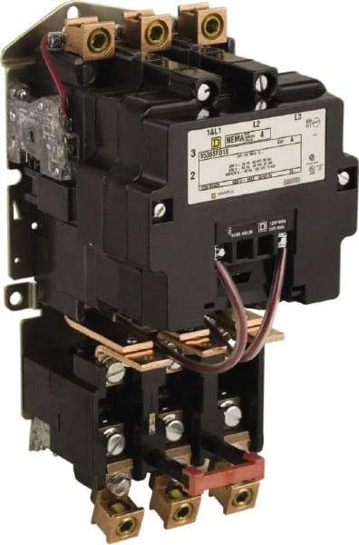 Square D - 440 Coil VAC at 50 Hz, 480 Coil VAC at 60 Hz, 135 Amp, NEMA Size 4, Nonreversible Open Enclosure NEMA Motor Starter - 3 Phase hp: 100 at 460 VAC, 100 at 575 VAC, 40 at 200 VAC, 50 at 230 VAC - Makers Industrial Supply