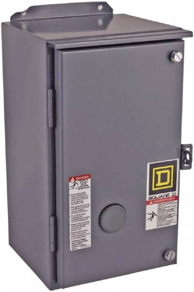 Square D - 3 Pole, 110 Coil VAC at 50 Hz and 120 Coil VAC at 60 Hz, 18 Amp NEMA Contactor - NEMA 12 Enclosure, 50 Hz at 110 VAC and 60 Hz at 120 VAC - Makers Industrial Supply