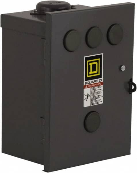 Square D - 3R NEMA Rated, 4 Pole, Electrically Held Lighting Contactor - 30 A (Tungsten), 110 VAC at 50 Hz, 120 VAC at 60 Hz - Makers Industrial Supply