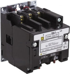 Square D - 2 Pole, 220 Coil VAC at 50 Hz, 240 Coil VAC at 60 Hz, 9 Amp NEMA Contactor - Open Enclosure, 50 Hz at 220 VAC and 60 Hz at 240 VAC - Makers Industrial Supply