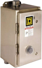 Square D - 110 Coil VAC at 50 Hz, 120 Coil VAC at 60 Hz, 45 Amp, NEMA Size 2, Nonreversible Enclosed Enclosure NEMA Motor Starter - 3 Phase hp: 10 at 200 VAC, 15 at 230 VAC, 25 at 460 VAC, 25 at 575 VAC, 4x Enclosure Rating - Makers Industrial Supply