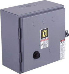 Square D - 110 Coil VAC at 50 Hz, 120 Coil VAC at 60 Hz, 45 Amp, NEMA Size 2, Reversible Enclosed Enclosure NEMA Motor Starter - 3 Phase hp: 10 at 200 VAC, 15 at 230 VAC, 25 at 460 VAC, 25 at 575 VAC, 1 Enclosure Rating - Makers Industrial Supply