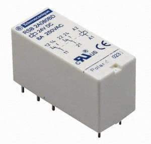 Schneider Electric - 4,000 VA Power Rating, Electromechanical Plug-in General Purpose Relay - 16 Amp at 250 VAC & 28 VDC, 1CO, 24 VDC - Makers Industrial Supply