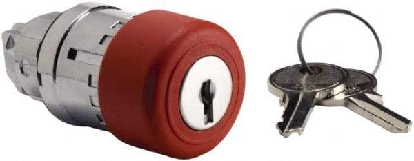 Schneider Electric - 22mm Mount Hole, Extended Mushroom Head, Pushbutton Switch Only - Round, Red Pushbutton, Maintained (MA), Momentary (MO) - Makers Industrial Supply