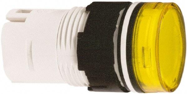 Schneider Electric - Yellow Lens LED Pilot Light - Round Lens, Shock Resistant, Vibration Resistant - Makers Industrial Supply