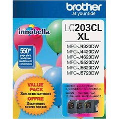 Brother - Cyan, Magenta & Yellow Ink Cartridge - Use with Brother MFC-J460DW, J480DW, J485DW, J680DW, J880DW, J885DW, J4320DW, J4420DW, J4620DW, J5520DW, J5620DW, J5720DW - Makers Industrial Supply