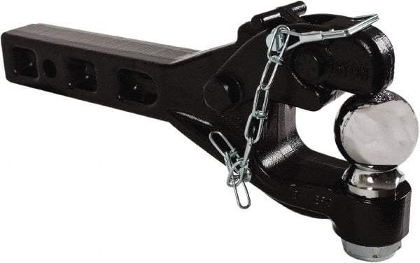 Buyers Products - 12,000 Lb Capacity, 15.52" Long, 2" Shank, Pintle Hook Hitch Drawbar with Ball - Vehicle Class Unrated, 9/16" Ball Hole Diam, 2" Ball Diam - Makers Industrial Supply