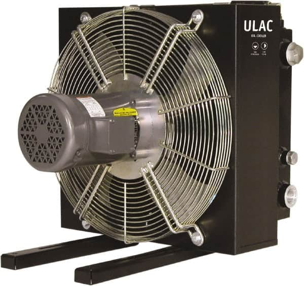 Parker - 1" SAE O-Ring Boss, 1 Fan Mount, Liquid-To-Air Aluminum Brazed Process Equipment Heat Exchanger - Oil Cooler, Ethylene Glycol/Water Mixture Cooler, 18.5" High x 17.3" Wide x 20.8" Deep, 780 BTU/Hr, 250°F Max - Makers Industrial Supply