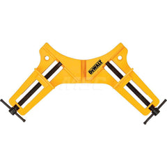 Bar Clamps; Maximum Capacity (Inch): 3; Throat Depth (Inch): 3; Clamping Pressure (Lb.): 200.00; Maximum Spread (Inch): 3; Maximum Spread (Decimal Inch): 3.0000; Rail Material: Aluminum; Clamp Type: Standard; Description: DEWALT 90 DEGREE CORNER CLAMP; Ty