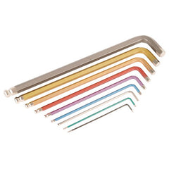 8MM BALL END LONG HEX KEY GOLD CHROME V-MOLY HARDENED - Makers Industrial Supply