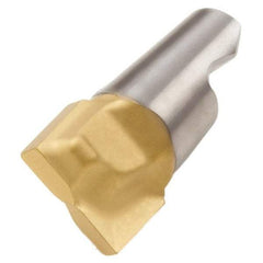 Seco - MM08 M03 Grade T60M Carbide End Milling Tip Insert - TiAlN/TiN Finish, 2 Flutes, 0.315" Cutting Diam, 0.216" Depth of Cut, 0.268" Extension - Makers Industrial Supply