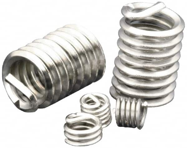 Heli-Coil - Single Insert, 5/16-18 UNC, 2D, Nitronic 60 Stainless Steel Screw Locking Insert - 9-1/4 Free Coils, 5/8 Inch Overall Length, 0.38 to 0.4 Inch Outside Diameter, with Tang - Exact Industrial Supply