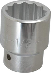 Proto - 1-1/2", 1" Drive, Standard Hand Socket - 12 Points, 2-3/4" OAL - Makers Industrial Supply