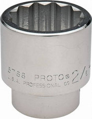 Proto - 2-1/16", 1" Drive, Standard Hand Socket - 12 Points, 3-1/2" OAL - Makers Industrial Supply