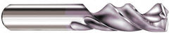 SGS - 0.257" 145° Spiral Flute Solid Carbide Screw Machine Drill Bit - TiN Finish, Right Hand Cut, 1-5/16" Flute Length, 3-1/8" OAL, Standard Point, Straight Shank - Makers Industrial Supply