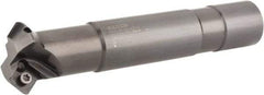 Seco - 45° Lead Angle, 1.55" Max Cut Diam, 1.039" Max Cut Diam, 5/8" Min Cut Diam, 0.2" Max Depth of Cut, Indexable Chamfer & Angle End Mill - 2 Inserts, SPMX 0903.. Insert Style, 4.33" OAL, Straight Shank - Makers Industrial Supply