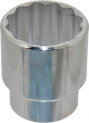 Proto - 1-1/2", 1/2" Drive, Standard Hand Socket - 12 Points, 2-1/4" OAL, Chrome Finish - Makers Industrial Supply