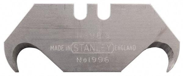 Stanley - 5 Piece High Carbon Steel Hook Blade - 1-7/8" OAL, 0.024" Blade Thickness - Makers Industrial Supply