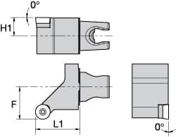 Kennametal - Left Hand Cut, Size KM25, RC.. 10T3M0 Insert Compatiblity, External Modular Turning & Profiling Cutting Unit Head - 22mm Ctr to Cutting Edge, 30mm Head Length, Through Coolant, Series Screw-On - Makers Industrial Supply