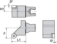 Kennametal - Left Hand Cut, Size KM25, RC.. 10T3M0 Insert Compatiblity, External Modular Turning & Profiling Cutting Unit Head - 22mm Ctr to Cutting Edge, 30mm Head Length, Through Coolant, Series Screw-On - Makers Industrial Supply