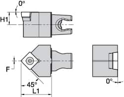 Kennametal - Neutral Cut, Size KM25, SC.. 120408 Insert Compatiblity, External Modular Turning & Profiling Cutting Unit Head - 30mm Head Length, Through Coolant, Series Screw-On - Makers Industrial Supply