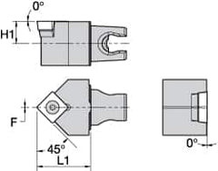 Kennametal - Neutral Cut, Size KM25, SC.. 120408 Insert Compatiblity, External Modular Turning & Profiling Cutting Unit Head - 30mm Head Length, Through Coolant, Series Screw-On - Makers Industrial Supply