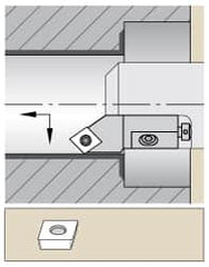 Kennametal - Series Screw-On, Right Hand Cut, 20mm Min Bore Diam, Boring Cartridge - 0.315" Back of Bar to Cutting Edge, CP... Insert, 0.83" OAL, 45° Lead Angle - Makers Industrial Supply