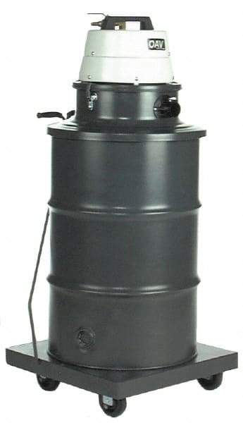 Minuteman - 55 Gal Steel Tank, Air Powered Pneumatic Canister Wet/Dry Vacuum - Accessories Included - Makers Industrial Supply