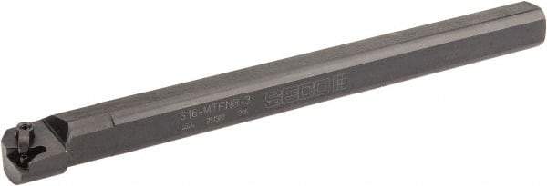 Seco - 1.28" Min Bore Diam, 12" OAL, 1" Shank Diam, MTFN Indexable Boring Bar - TNMG 332 Insert, Pin & Clamp Holding Method - Makers Industrial Supply