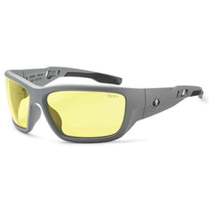 Baldr Yellow Lens Matte Gray Safety Glasses - Makers Industrial Supply