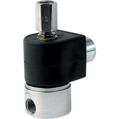 Parker - 24 VDC 1/4" NPT Port Stainless Steel Three-Way Direct Acting Solenoid Valve - Makers Industrial Supply