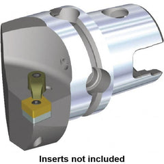 Kennametal - Left Hand Cut, Size KM80, CN.. Insert Compatiblity, Internal or External Modular Turning & Profiling Cutting Unit Head - 53mm Ctr to Cutting Edge, 70mm Head Length, Through Coolant, Series M-Clamping - Makers Industrial Supply