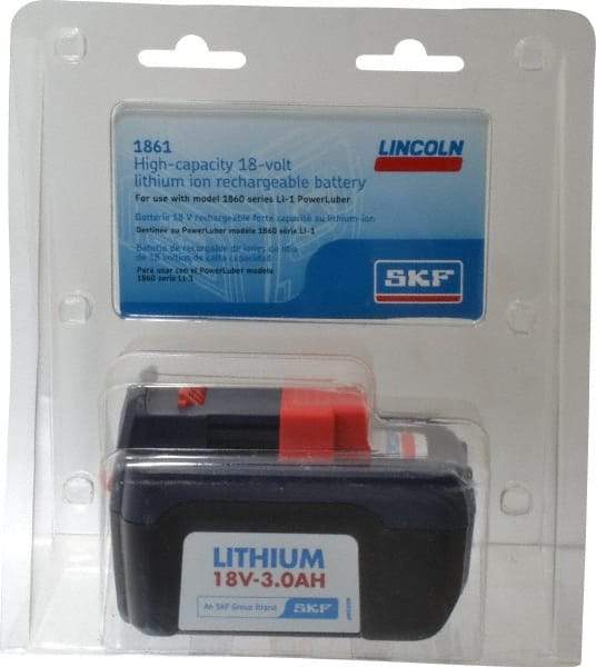 Lincoln - 18 Volt, Grease Gun Battery - Lithium-Ion, 1 hr Charge Time & 3 Ah Battery Capacity - Makers Industrial Supply