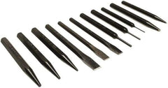 Mayhew - 11 Piece Punch & Chisel Set - 1/4 to 3/8" Chisel, 1/16 to 1/4" Punch, Hex Shank - Makers Industrial Supply