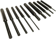 Mayhew - 10 Piece, 1/8 to 3/8", Pin Punch Set - Alloy Steel, Comes in Vinyl Pouch - Makers Industrial Supply