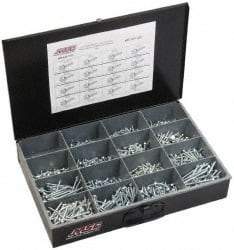 Value Collection - 970 Piece, #6-1/2 to #14 - 2-1/2, Steel Set Screw Assortment - Hex Head, Hex Drive, 1/2 to 2-1/2" Long, Zinc-Plated Finish - Makers Industrial Supply