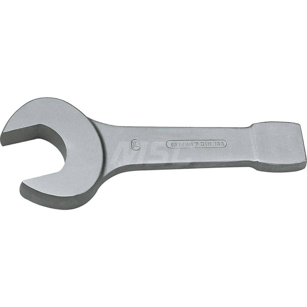 Open End Wrench: Single End Head, 60 mm 15 ° Head Angle, Vanadium Steel, Chrome-Plated