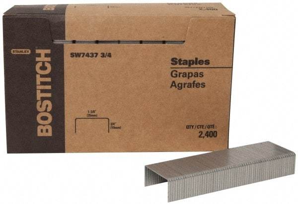 Stanley Bostitch - 1-3/8" Wide Steel Crown Staples - 5/8" Leg Length - Makers Industrial Supply