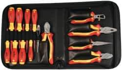 Wiha - 14 Piece Insulated Hand Tool Set - Comes in Zippered Carrying Case - Makers Industrial Supply