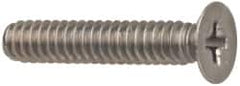 Made in USA - #10-24 UNC, 7/8" OAL Phillips Drive Machine Screw - Flat Head, Grade 18-8 Stainless Steel, Without Washer - Makers Industrial Supply