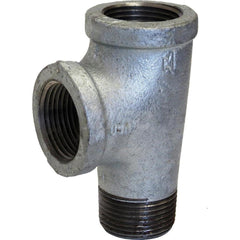 Black Tee: 4 x 4 x 1-1/2″, 150 psi, Threaded Malleable Iron, Galvanized Finish, Class 150